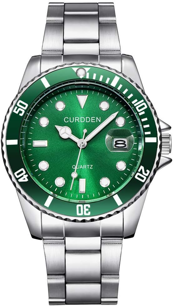 Mens Watches hessimy Mens Stainless Steel Quartz Analog Waterproof Wrist Watch Men Fashion Casual Sport Wristwatch Luxury Brand Business Dress Watches
