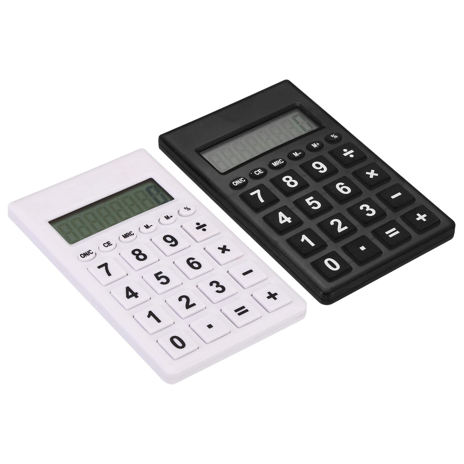 PATIKIL Desktop Calculator, 2 Pack Large 8 Digit LCD Display Portable Desk Calculator Standard Function for Home Office Style 2, White Black