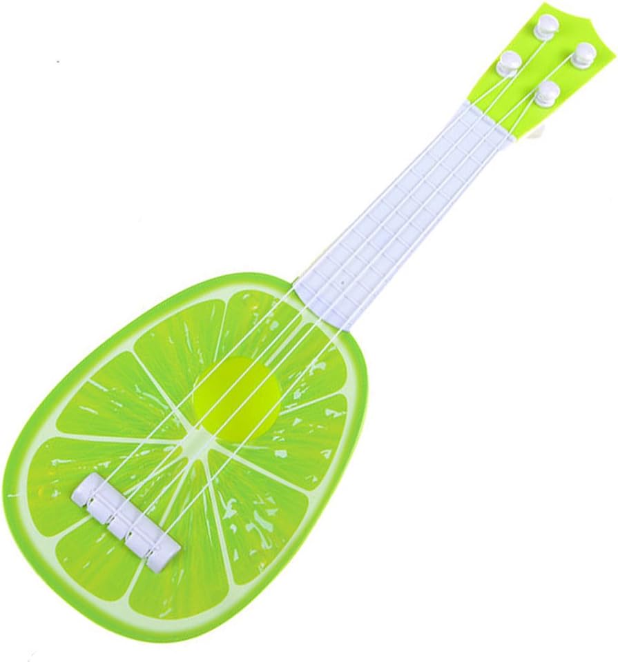 PRETTY Plastic Mini Fruit Guitar Learning Educational Toy Guitar Musical Instrument Toys for Above 3 Years Old Kids (Lemon)