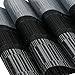 SHACOS Woven Vinyl Placemats for Dining Table Set of 6 Non Slip PVC Bamboo Basket Weave Table Place Mats (6, Ombre Black Gray)