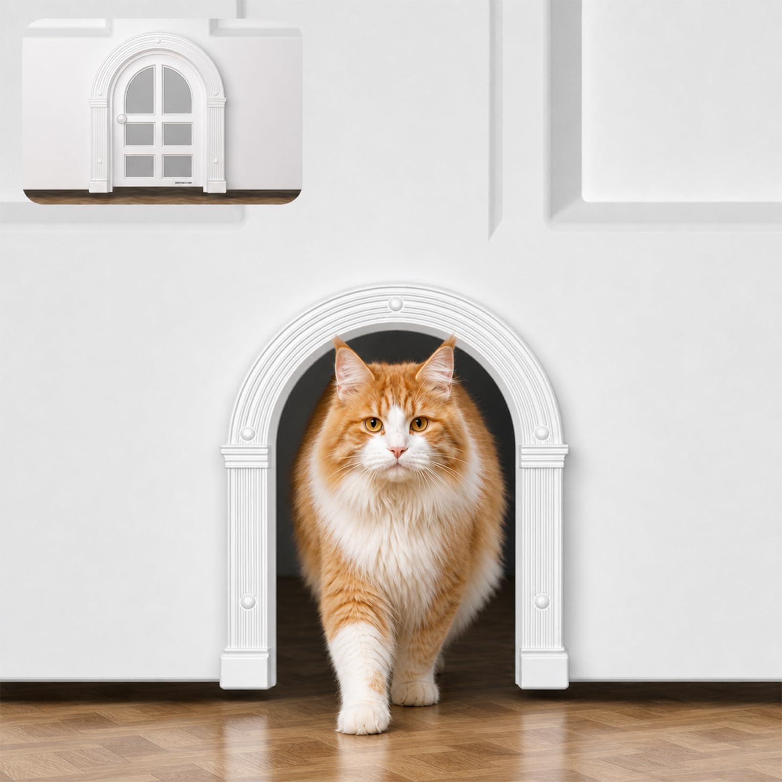 XL Cat Door Interior Door, Lockable, Easy Installation in Minutes, No-Flap