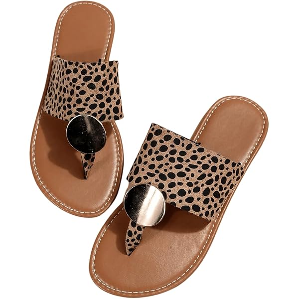 OYOANGLE Women's Metallic Braided Flat Sandals - Square Toe Cut Out Slides For Beach & Vacation