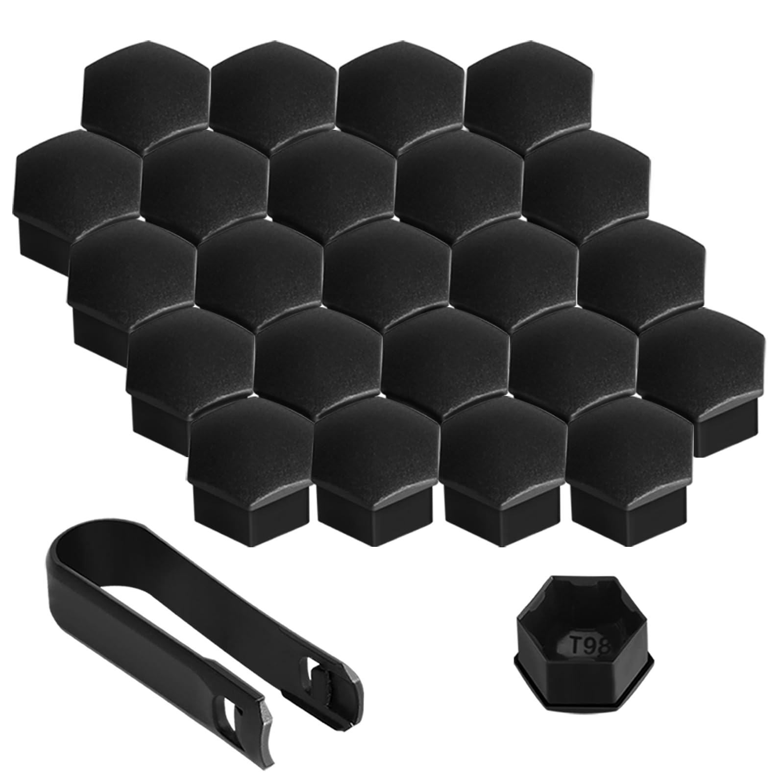 Photo 1 of 24PCS Lug Nut Covers Caps for Tesla Cybertruck Model Y Model 3, 21MM Waterproof Hub Screw Caps with Removal Tool, Matte Black