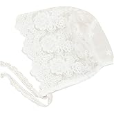 White Lace Baby Bonnet Toddler Bonnets Infant Newborn Girl Cap Summer Hat