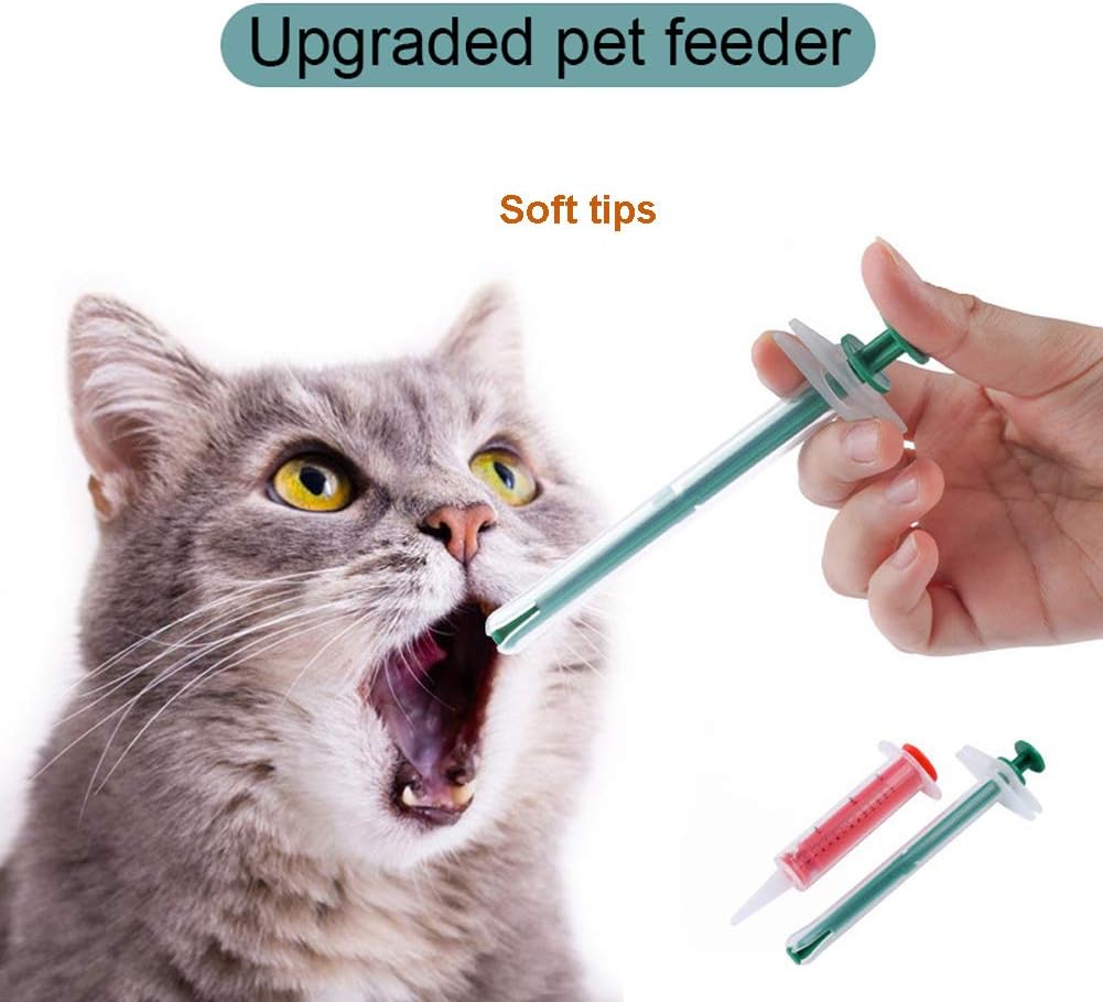 IBLUELOVER 2pcs Pet Medicine Feeder Dog Cat Pill Tablet Feeder Syringe Medicine Dispenser Capsule Feeding Tool Reusable Pet Nursing Shooter with Soft Tips for Cat Dog and Baby Animals - Image 5