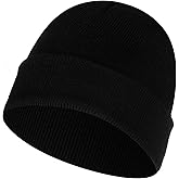 Black Beanie for Men & Women - Warm Winter Knit Hat, Stretchy Carhartt Beanies for Daily & Outdoor Use