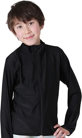 Amazon Co Jp Kicks キックス ラッシュガード キッズ 長袖 フードなし 水着 フルジップ 全色柄 Kjr 2 ブラック 1 Uvカット Upf50 ジュニア 男の子 女の子 ブラック 黒色 スポーツ アウトドア