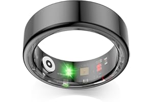 EOGBM Smart Rings for Men, Fitness Trackers for Women - Sleep Tracking Wearable - Heart Rate - Blood Oxygen - IP68 Waterproof, Compatible with Android & iOS（Black）