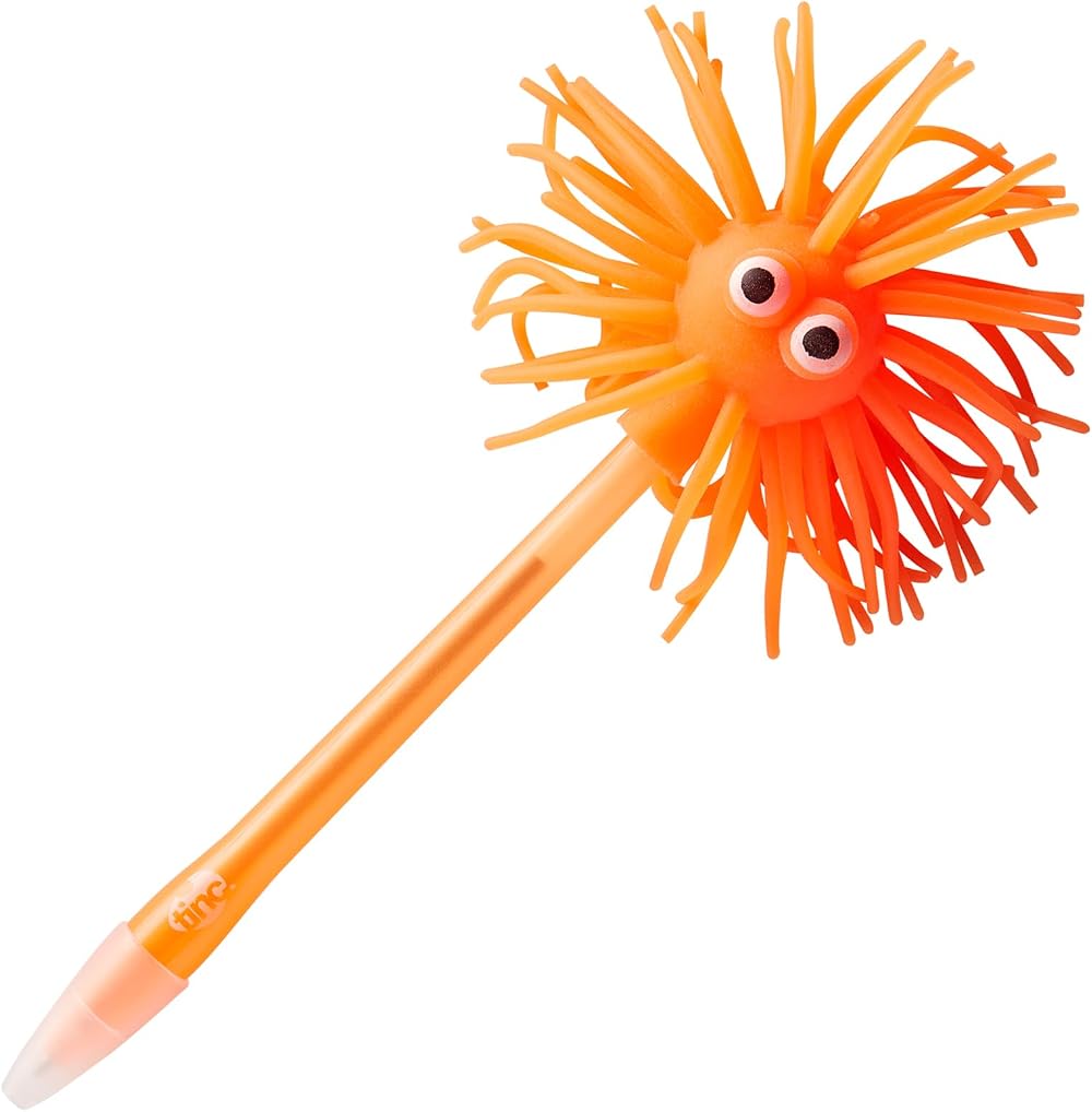 Tinc Light-Up Fuzzy Character Ballpoint Pen Orange