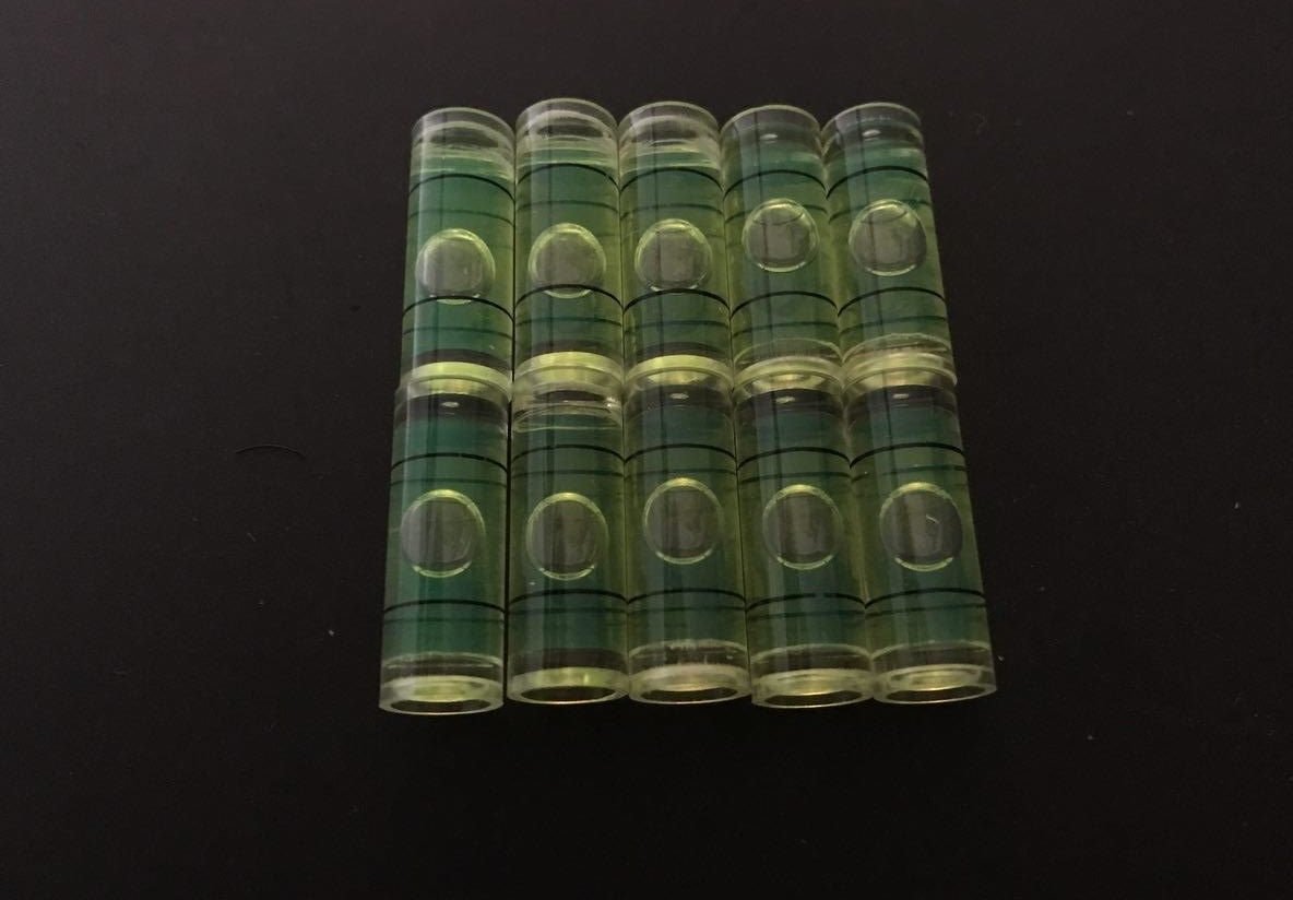10 PCs Acrylic Tube Bubble Spirit Level Vial Measuring Instrument D 8mm L 22mm