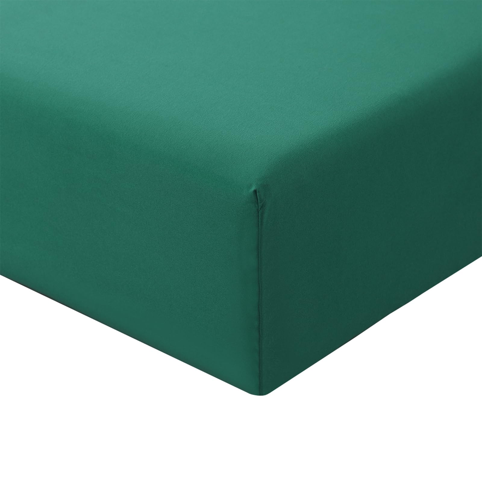RUIKASI Double Fitted Sheet Deep - Dark Green Bottom Sheet for Double Size Bed with 40cm 16 Inches Extra Deep Sided Pocket, Soft Microfiber Bedsheet Ultra Deep Fit with Mattress — image 1