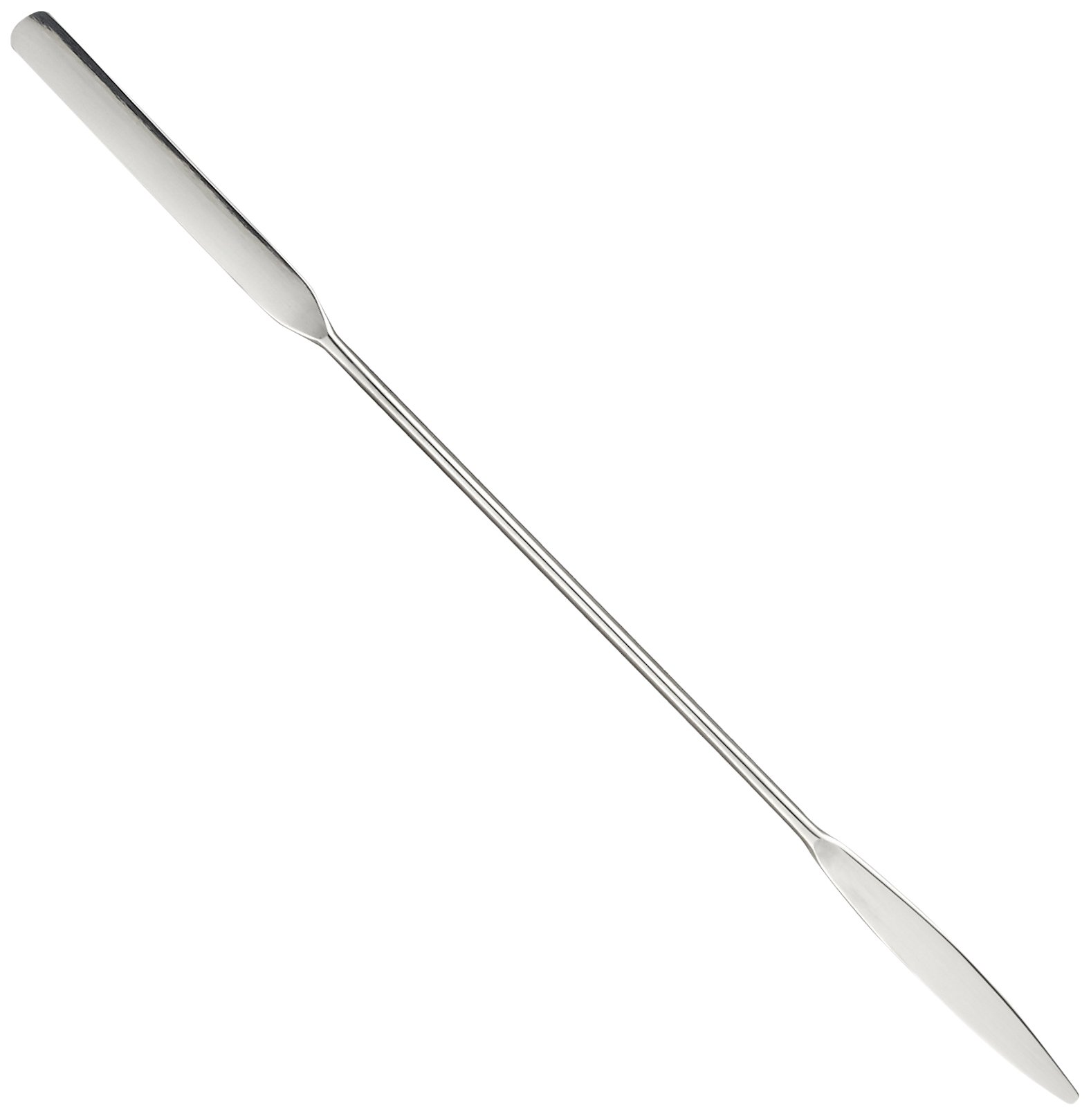 Heathrow Scientific HD15907 Spatula with Round and Tapered Flat End, 195 mm, Metallic