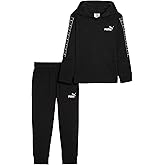 PUMA boys 2 Piece Long Sleeve Fleece Pullover and Jogger Set, Relaxed Fit