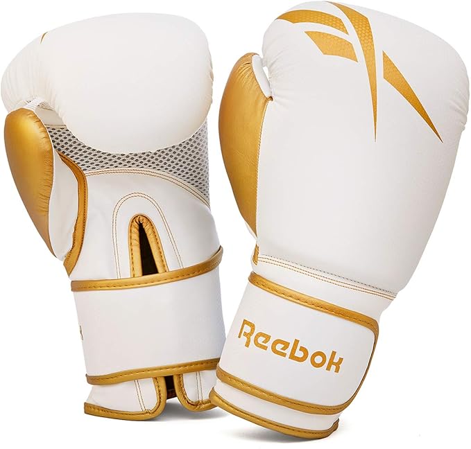 Reebok RSCB11117GD10 Unisex Adult 10 oz Boxing Gloves Gold/White, One Size Buy Online at