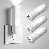 ROSSEX 4 in 1 Emergency Lights for Home Power Failure, 3 Pcs Rechargeable LED Flashlight Plug in Wall, Automatic Turn-On Power Outage Night Light Flashlight for Hurricane Preparedness Items