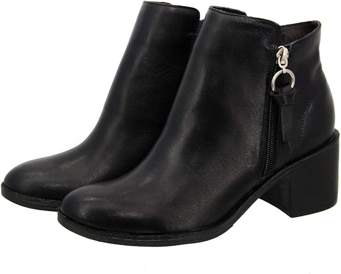 bota de couro com ziper