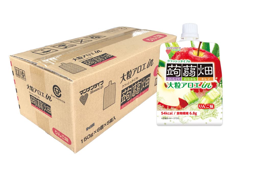 マンナンライフ 大粒アロエinクラッシュタイプの蒟蒻畑 りんご味 【1ケース】 150g ×30個 の商品画像