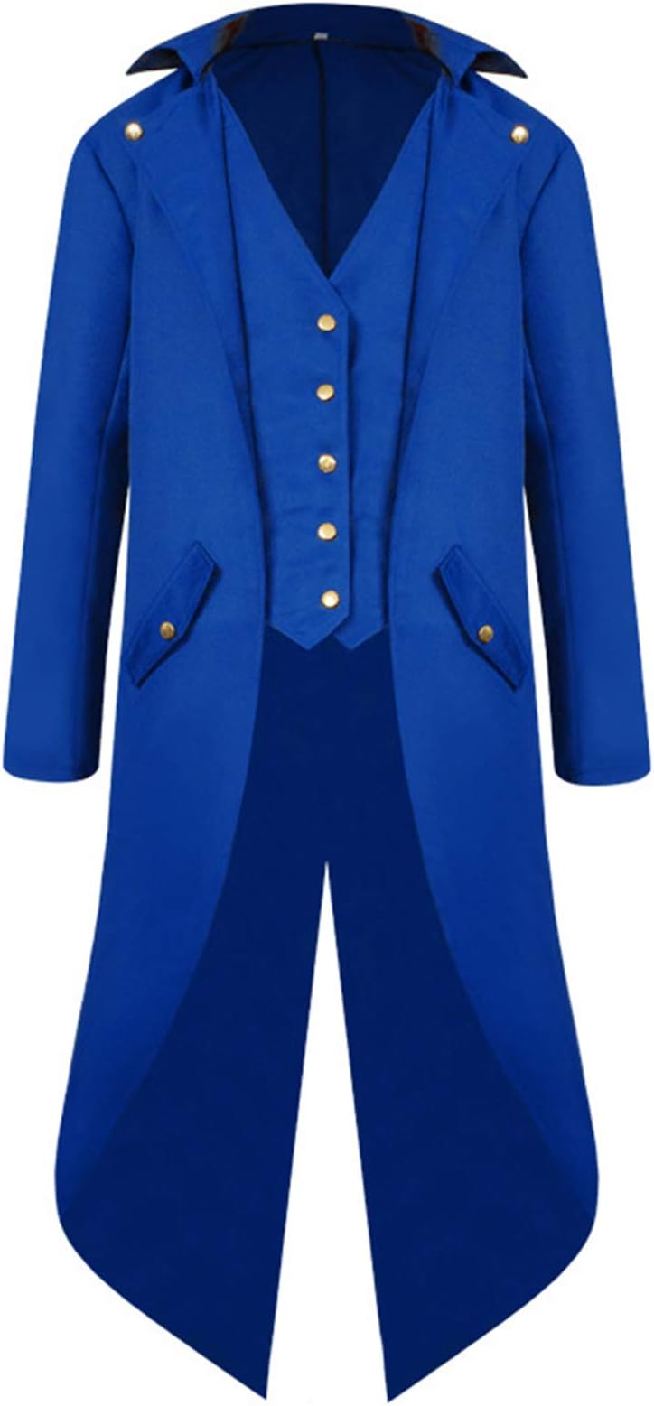 Halloween Costumes Tailcoat for Boys, Kids Steampunk Jacket Gothic Cosplay Long Coat Victorian Tuxedo Uniform