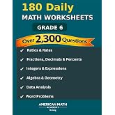 180 Daily Math Worksheets: Grade 6