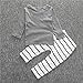 ZHUANNIAN Baby Boys Clothes 2PCS Outfit Set Long Sleeve Tops with Stripped Pants(Grey and Cream,12-18 Months)