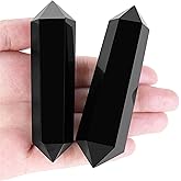 YATOJUZI 3.5" Black Obsidian Healing Crystals Wand Natural Crystals and Healing Stones Large Hexagonal Black Obsidian Crystal Points for Meditation Divination Reiki Energy Balancing 1PCS