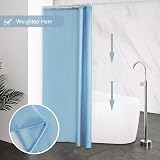 Furlinic Shower Curtain Sky Blue 33x72 Inch Waterproof Mould Proof Polyester view 2
