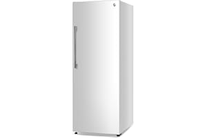 Commercial Cool 11.1 Cu. Ft. Convertible Freezer Refrigerator, Upright Fridge with Glass Shelves, Reversible Door, ENERGY STAR rated, Auto Defrost, CCUC1110GW, White