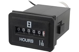 Taikemeti DC 6-80V Wired Machine Hour Meter, Monitors Engine or Machine Operating Hours, Widely Used in Air Compressor, Combi