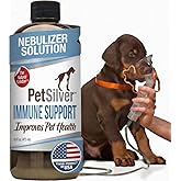 PetSilver Immune Support, Respiratory Nebulizer Solution, USA, 16 fl oz | Nebulizer Liquid for Dogs and Cats, Promotes Immune Respiratory &amp; Breathing Health, Natural Antibiotic - Chelated Silver, USA