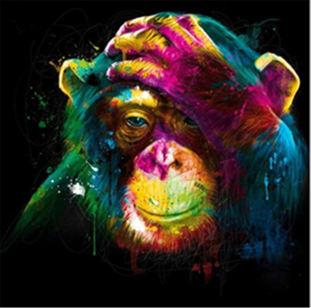 TianMaiGeLun Hot New DIY 5D Diamond Painting Kit Crystals Diamond Embroidery Rhinestone Painting Pasted Paint by Number Kits Stitch Craft Kit Home Decor Wall Sticker - Orangutan, 30x30cm