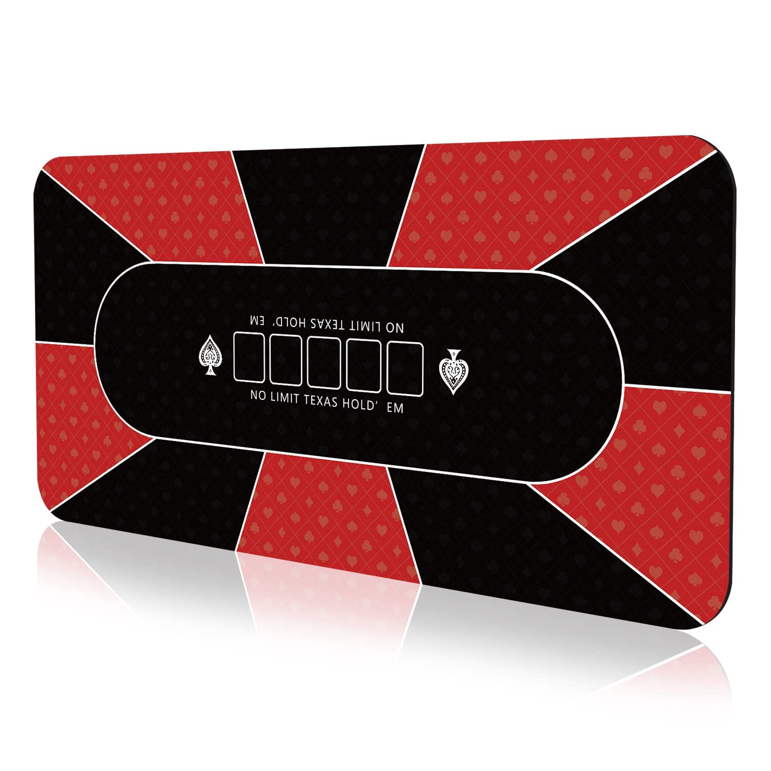 Poker Mat 180×90cm, 10 Players Texas Hold'em Poker Rubber Mat Poker Topper for Tables, Folding Portable Poker Table Top Layout w/Carrying Bag for Poker Games, Blackjack — image 1