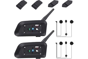 GaiRen V6 Pro Motorcycle Helmet Bluetooth Intercom Headset 1200M 2 People Full Duplex Wireless Motorbike Interphone Connect U