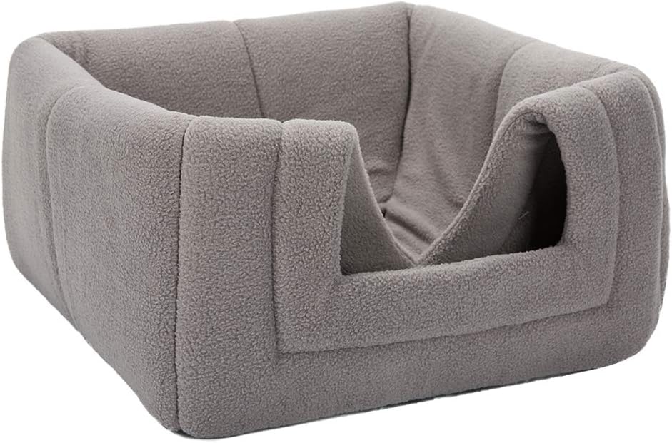 Hollypet Self-Warming 2 in 1 Foldable Comfortable Triangle Cat Bed Tent House, Dark Gray : Pet Supplies