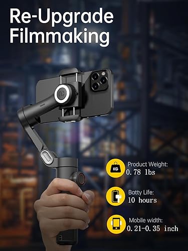 AOCHUAN Phone Gimbal Stabilizer 3-Axis Smartphone Foldable Handheld Gimbal  for iPhone with Focus Wheel TikTok