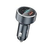 USB C Car Charger Adapter, Aluminum Shell and LED