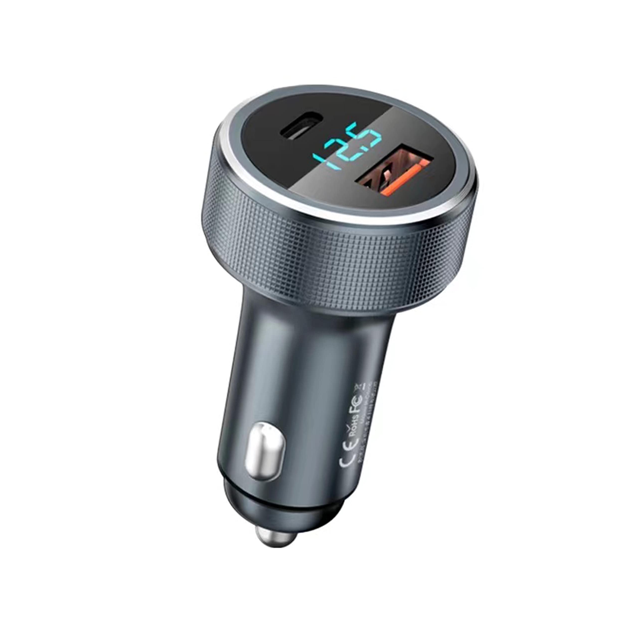 USB C Car Charger Adapter, Aluminum Shell and LED