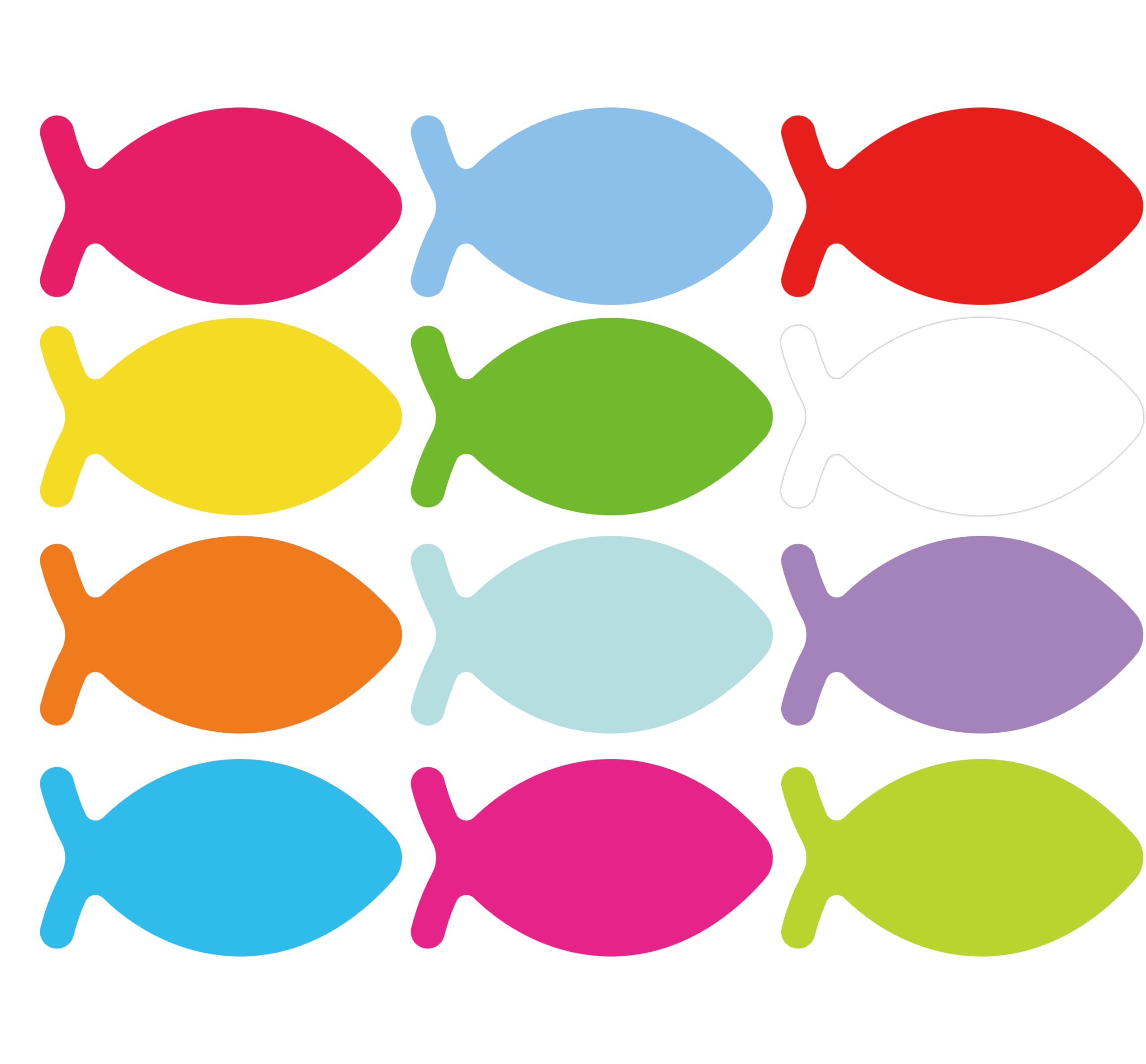 Pop Resin 120 Pcs Faith Fish Creative Paper Cut Outs - 5 Inch Open Religious Fish Shape Paper Cut-Outs - Multicolor Ocean Decorations - DIY Craft Projects - School Party Decorations