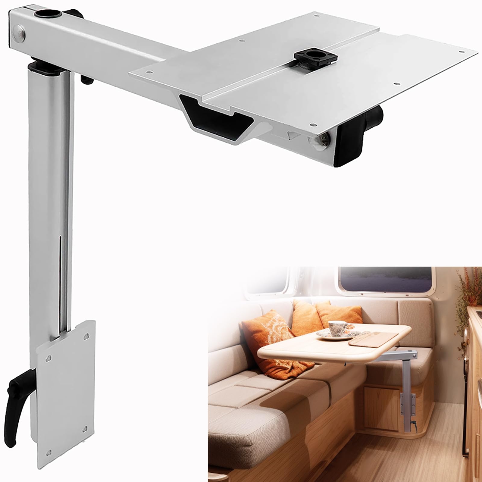 HWHongRV Removable Campervan Table Leg Campervan Caravan Table Kit Swivels 360 Degrees for Campervan Motorhome Recreational Vehicle or Yatch
