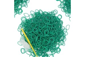 WEI LONG 6000-Pack Rubber Loom Bands Making Kit,50PCS S-Clips10-Hooks,Colorful Rubber Bands Refill Kits for Weaving DIY Crafting Gift (Dark Green)