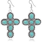 Western Jewelry Turquoise Earrings for Women Silver Western Earrings Country Concert Outfits for Women Cowboy Chic Rodeo Outfit Shirts Dress Accessories