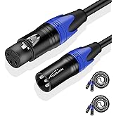 AuxLink 25ft XLR Cable 2 Pack - Balanced Speaker & Microphone Cable for Microphones, Speakers, Radio Stations