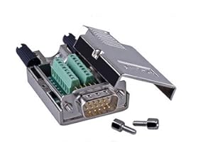 D-SUB DB15 VGA Male Female 3Row 15Pin Plug To Terminal Breakout Board Connectors (Male+Screw+Nut-Metal Case)