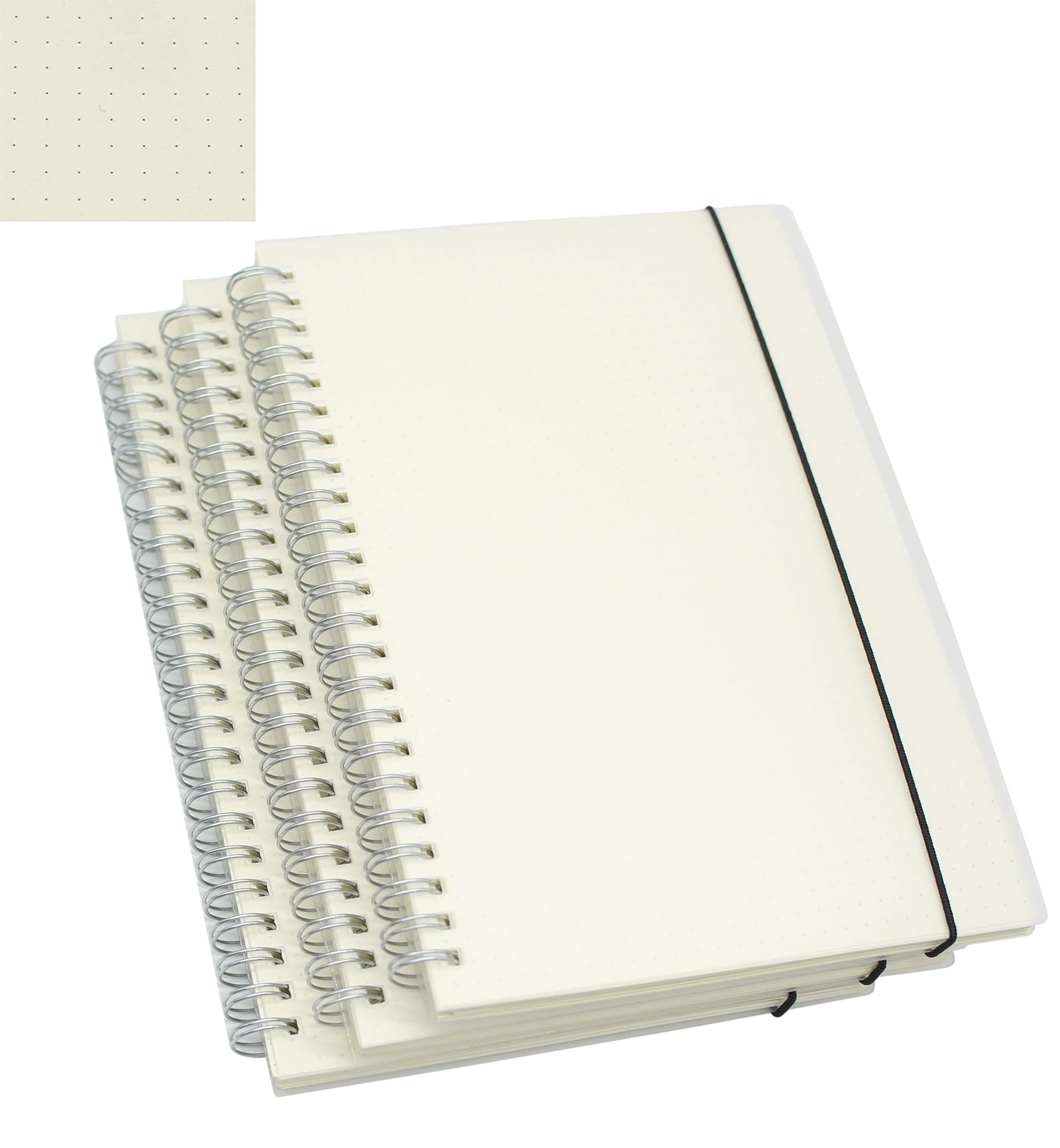 Yansanido Spiral Notebook, 3 Pcs A5 Thick Plastic
