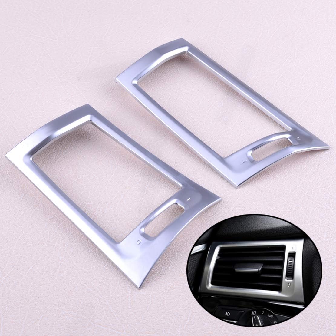 StoreNO12345-2Pcs Abs Chrome Car Dashboard Console Ac Air Condition Vent Outlet Trim Cover For Bmw X3 2011 2012 2013 2014 2015 2016