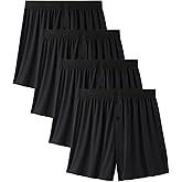 BAMBOO COOL Mens Underwear Boxers Moisture-wicking and Cool Men's Boxer Shorts Loose Fit Super Soft 4 Pack