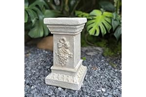 SECSOFIER Resin Garden Decorative Column, 12" Retro Ancient Greek Style Roman Column, Vintage Weathered Column Pedestal Decorative Display Stand Suitable for Weddings and Dining Tables, Indoor/Outdoor Use