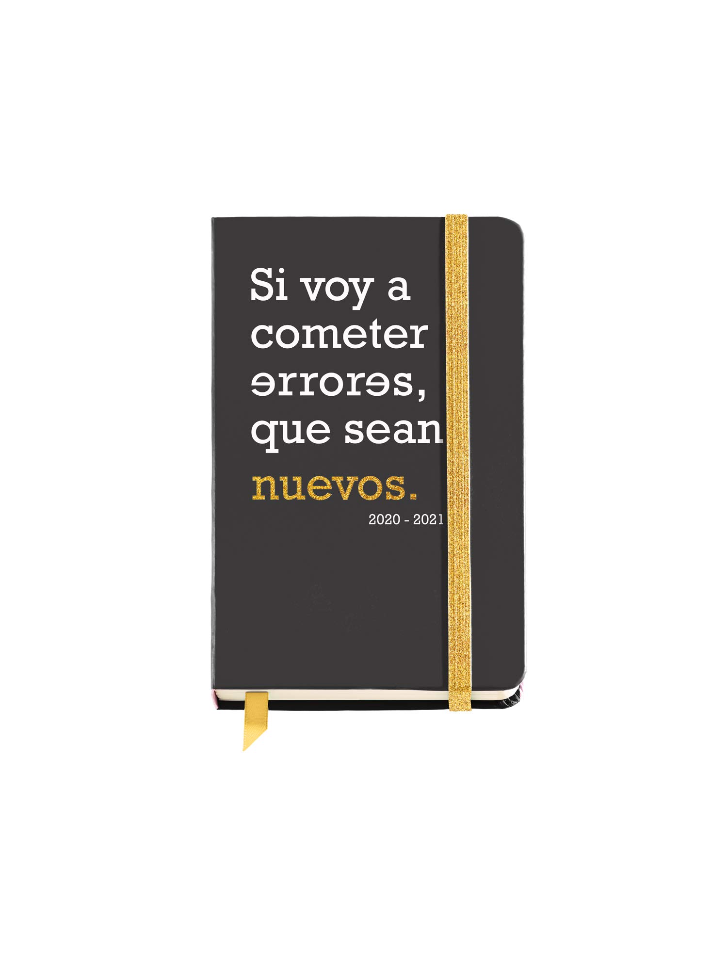 Diary with Elastic Rubber Closure and Sewn Spine 11x182 mm Day Page 2020 Errors Miquelrius Pink Castellano