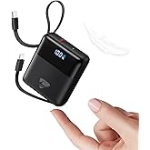 Portable Charger 10000mAh Power Bank Fast Charging, 22.5W USB C Battery Pack with Built-in Cables, Small Portable Charger Travel Essentials Power Bank for iPhone 17 16 15 14, Samsung, iPad, Android