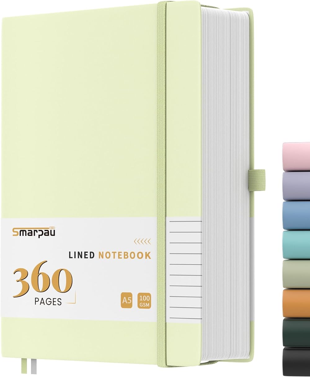 Smarpau A5 Notebook Leather Journal 360 Pages 100GSM Lined With Tabs