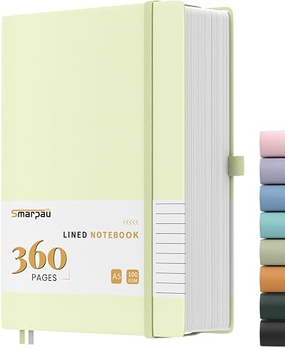 Smarpau A5 Notebook Leather Journal 360 Pages 100GSM Lined With Tabs